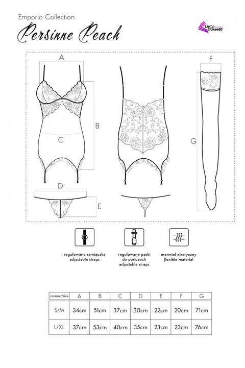 Gorset Persinne Peach Brzoskwiniowy Emporio Collection LivCo Corsetti Fashion rozmiar - S/M PEACH