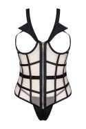 Laura Beige/Beżowy zmysłowy gorset LivCo Corsetti Fashion rozmiar - L/XL BLACK