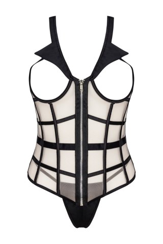 Laura Beige/Beżowy zmysłowy gorset LivCo Corsetti Fashion rozmiar - S/M BLACK