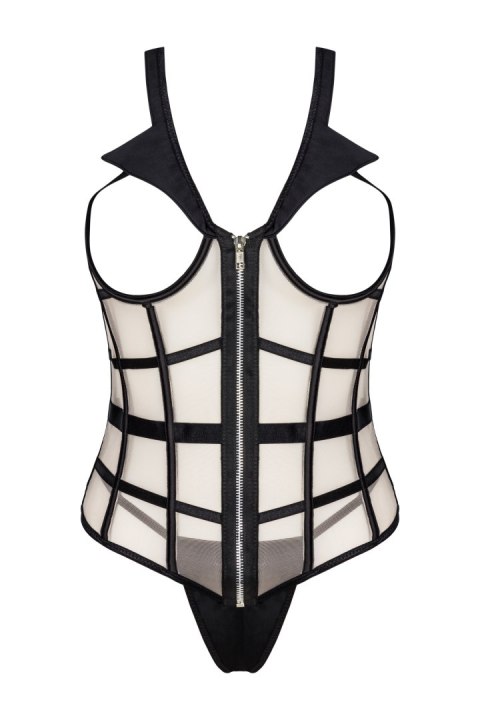 Laura Beige/Beżowy zmysłowy gorset LivCo Corsetti Fashion rozmiar - S/M BLACK
