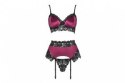 Nahir Maroon/Bordowy zmysłowy komplet LivCo Corsetti Fashion rozmiar - S/M BORDOWY