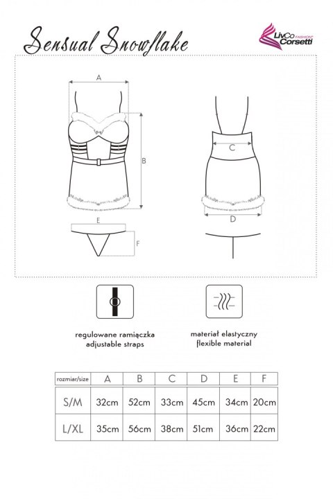 Strój Mikołajki Przebrania Sensual Snowflake LC 90603 rozmiar - S/M CZERWONY