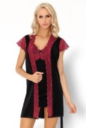 Szlafrok Kumiko LC 90428 Pink Rosses Collection Black Czarny LivCo Corsetti Fashion rozmiar - L/XL CZARNY