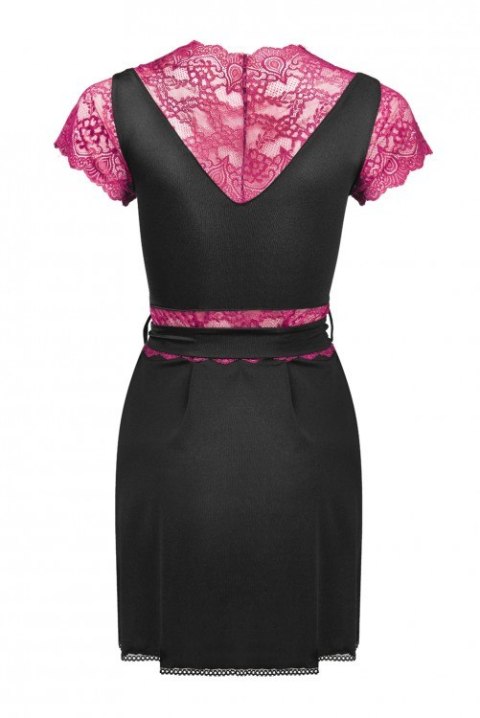 Szlafrok Kumiko LC 90428 Pink Rosses Collection Black Czarny LivCo Corsetti Fashion rozmiar - L/XL CZARNY