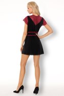 Szlafrok Kumiko LC 90428 Pink Rosses Collection Black Czarny LivCo Corsetti Fashion rozmiar - S/M CZARNY