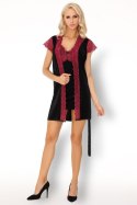 Szlafrok Kumiko LC 90428 Pink Rosses Collection Black Czarny LivCo Corsetti Fashion rozmiar - S/M CZARNY