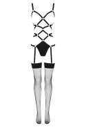 Thiara Black/Czarne zmysłowe body z pończochami LivCo Corsetti Fashion rozmiar - S/M BLACK