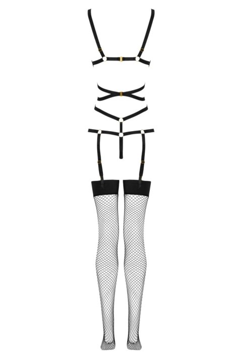 Thiara Black/Czarne zmysłowe body z pończochami LivCo Corsetti Fashion rozmiar - S/M BLACK