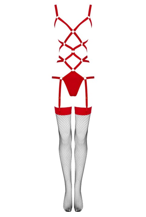 Thiara Red/Czerwone zmysłowe body z pończochami LivCo Corsetti Fashion rozmiar - L/XL RED