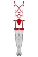 Thiara Red/Czerwone zmysłowe body z pończochami LivCo Corsetti Fashion rozmiar - S/M RED