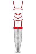 Thiara Red/Czerwone zmysłowe body z pończochami LivCo Corsetti Fashion rozmiar - S/M RED