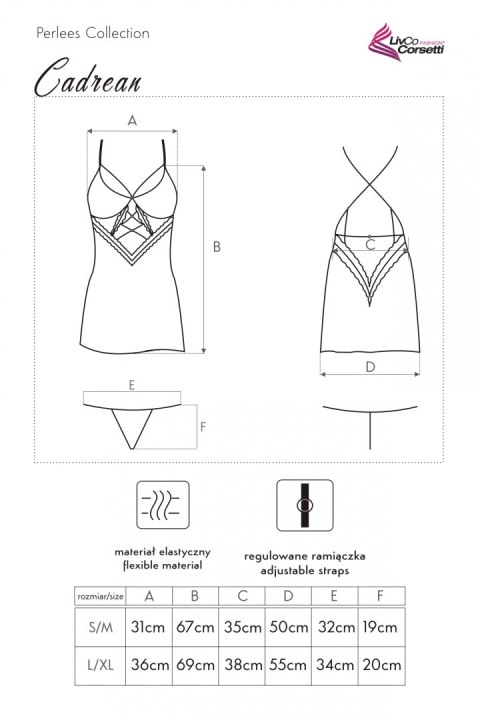 Zmysłowa Koszulka Damska Cadrean LC 90592 Perlees Pink Różowy Collection LivCo Corsetti Fashion rozmiar - S/M DIRTI PINK
