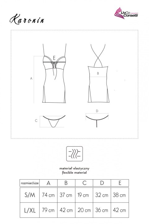 Zmysłowa Koszulka Damska Karonin Dubarry Black Czarny Collection LivCo Corsetti Fashion rozmiar - S/M BLACK
