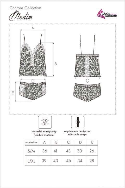 Zmysłowa Koszulka Damska Medim LC 90601 Caarasa Collection LivCo Corsetti Fashion rozmiar - S/M MULTI