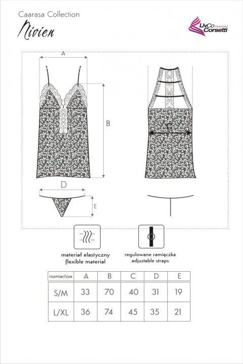 Zmysłowa Koszulka Damska Nivien LC 90600 Caarasa Collection LivCo Corsetti Fashion rozmiar - S/M MULTI