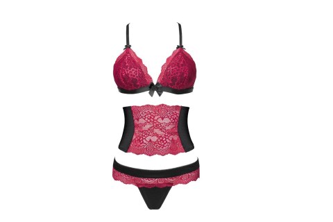 Zmysłowy komplet Nerysa LC 90427 Pink Rosses Collection Black Czarny LivCo Corsetti Fashion rozmiar - L/XL MULTI