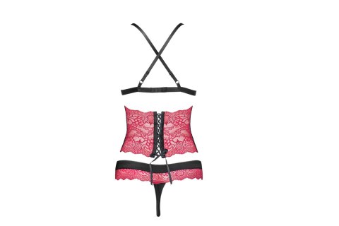 Zmysłowy komplet Nerysa LC 90427 Pink Rosses Collection Black Czarny LivCo Corsetti Fashion rozmiar - L/XL MULTI