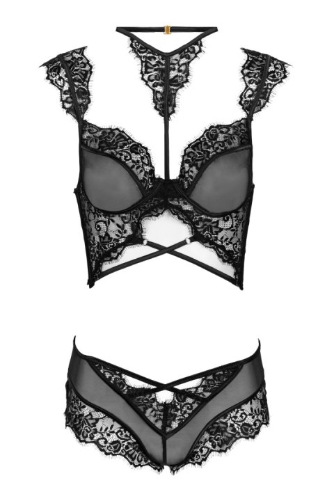 Zmysłowy komplet Palmenom Black Czarny LivCo Corsetti Fashion rozmiar - S/M BLACK