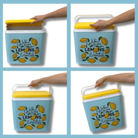Lodówka CEGECO 24L Jasnoniebieska wzór Lemoniada Kamai Kamai COOLBOX