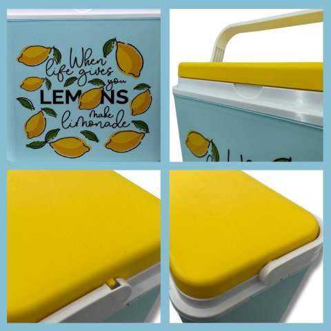 Lodówka CEGECO 24L Jasnoniebieska wzór Lemoniada Kamai Kamai COOLBOX
