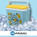 Lodówka CEGECO 24L Jasnoniebieska wzór Lemoniada Kamai Kamai COOLBOX