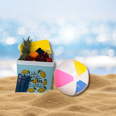 Lodówka CEGECO 24L Jasnoniebieska wzór Lemoniada Kamai Kamai COOLBOX