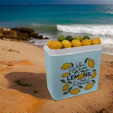 Lodówka CEGECO 24L Jasnoniebieska wzór Lemoniada Kamai Kamai COOLBOX