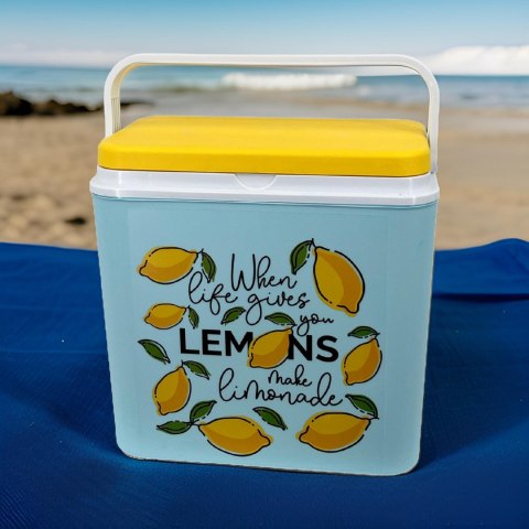Lodówka CEGECO 24L Jasnoniebieska wzór Lemoniada Kamai Kamai COOLBOX