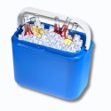 Lodówka turystyczna 10 L na wkłady mrożące, niebieska z białą pokrywą, wymiary 33x25,5x20 cm Kamai COOLBOX