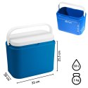 Lodówka turystyczna 10 L na wkłady mrożące, niebieska z białą pokrywą, wymiary 33x25,5x20 cm Kamai COOLBOX