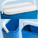 Lodówka turystyczna 10 L na wkłady mrożące, niebieska z białą pokrywą, wymiary 33x25,5x20 cm Kamai COOLBOX