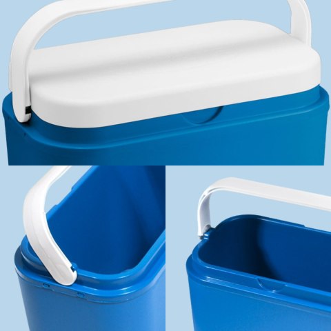 Lodówka turystyczna 10 L na wkłady mrożące, niebieska z białą pokrywą, wymiary 33x25,5x20 cm Kamai COOLBOX