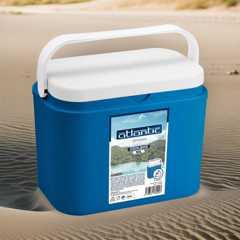 Lodówka turystyczna 10 L na wkłady mrożące, niebieska z białą pokrywą, wymiary 33x25,5x20 cm Kamai COOLBOX