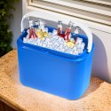 Lodówka turystyczna 10 L na wkłady mrożące, niebieska z białą pokrywą, wymiary 33x25,5x20 cm Kamai COOLBOX
