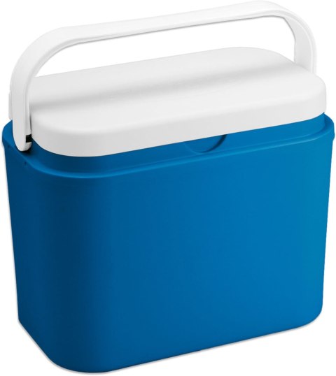 Lodówka turystyczna 10 L na wkłady mrożące, niebieska z białą pokrywą, wymiary 33x25,5x20 cm Kamai COOLBOX