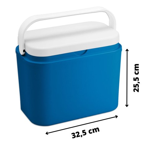 Lodówka turystyczna 10 L na wkłady mrożące, niebieska z białą pokrywą, wymiary 33x25,5x20 cm Kamai COOLBOX