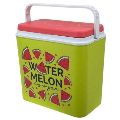 Lodówka turystyczna 24 L na wkłady mrożące, arbuzowa, zielona/czerwona, wymiary 40x38,5x24 cm Kamai COOLBOX