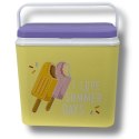 Lodówka turystyczna 24 L na wkłady mrożące, żółta wzór Lody, wymiary 40x38,5x24 cm Kamai COOLBOX
