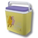Lodówka turystyczna 24 L na wkłady mrożące, żółta wzór Lody, wymiary 40x38,5x24 cm Kamai COOLBOX