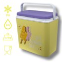 Lodówka turystyczna 24 L na wkłady mrożące, żółta wzór Lody, wymiary 40x38,5x24 cm Kamai COOLBOX