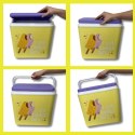 Lodówka turystyczna 24 L na wkłady mrożące, żółta wzór Lody, wymiary 40x38,5x24 cm Kamai COOLBOX