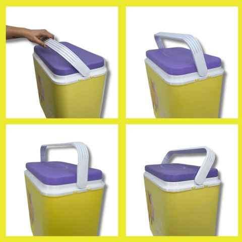 Lodówka turystyczna 24 L na wkłady mrożące, żółta wzór Lody, wymiary 40x38,5x24 cm Kamai COOLBOX