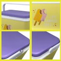 Lodówka turystyczna 24 L na wkłady mrożące, żółta wzór Lody, wymiary 40x38,5x24 cm Kamai COOLBOX
