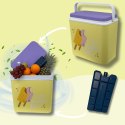 Lodówka turystyczna 24 L na wkłady mrożące, żółta wzór Lody, wymiary 40x38,5x24 cm Kamai COOLBOX