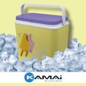 Lodówka turystyczna 24 L na wkłady mrożące, żółta wzór Lody, wymiary 40x38,5x24 cm Kamai COOLBOX