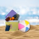 Lodówka turystyczna 24 L na wkłady mrożące, żółta wzór Lody, wymiary 40x38,5x24 cm Kamai COOLBOX