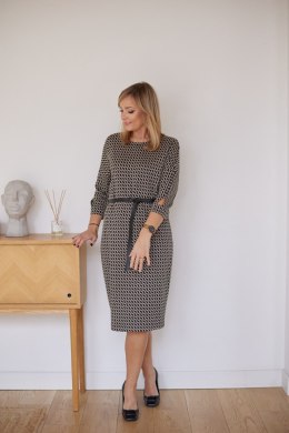 Sukienka Model M376/M Beige/Black/Cube - La Aurora La Aurora