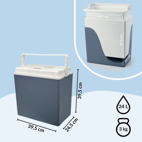 Lodówka samochodowa elektryczna 24L KAMAI ICEGO, zasilanie 12-230V, niebieska ICEGO