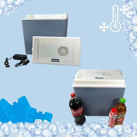 Lodówka samochodowa elektryczna 24L KAMAI ICEGO, zasilanie 12-230V, niebieska ICEGO