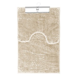 Mata łazienkowa BATI kolor beżowy motyw nowoczesny 50x80+40x50 ameliahome - BATHMAT/AH/BATI/SET/BEIGE/50X80+40X50